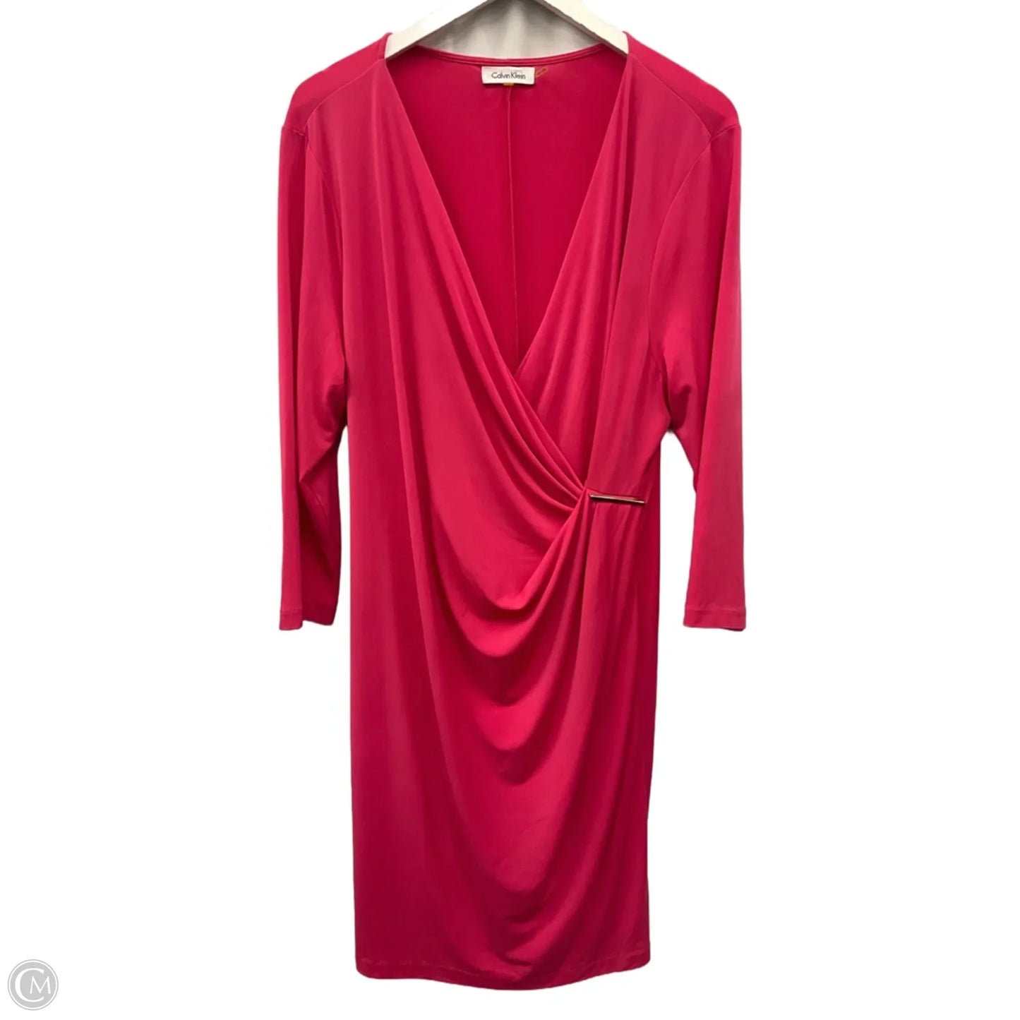 Dress Casual Midi By Calvin Klein In Pink, Size: Xl