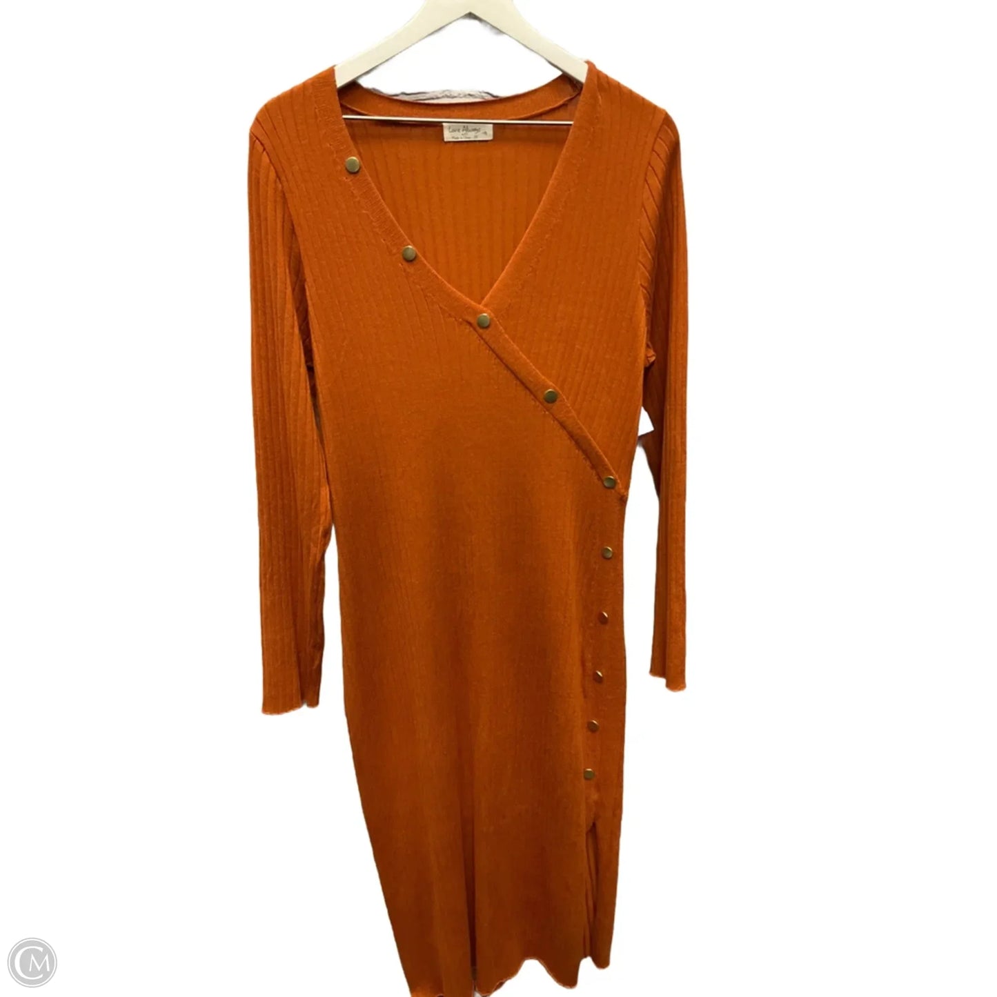 Dress Casual Midi By Clothes Mentor In Orange, Size: 2x