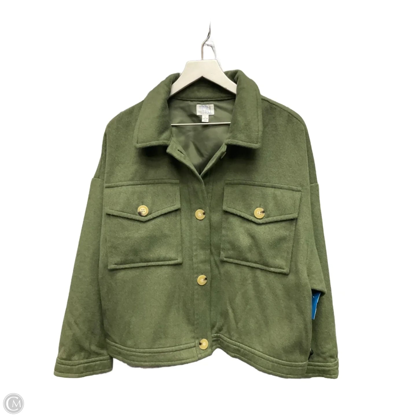 Jacket Shirt By Time And Tru In Green, Size: L
