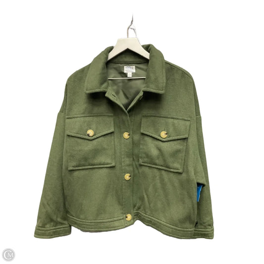 Jacket Shirt By Time And Tru In Green, Size: L
