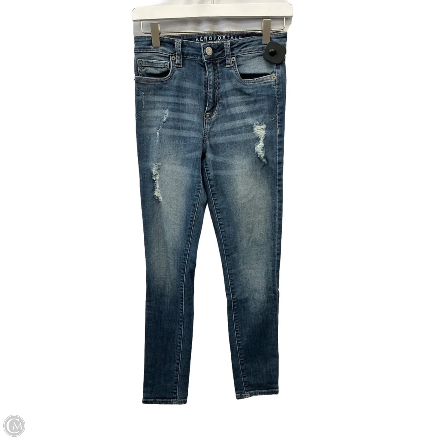 Jeans Skinny By Aeropostale In Blue Denim, Size: 2
