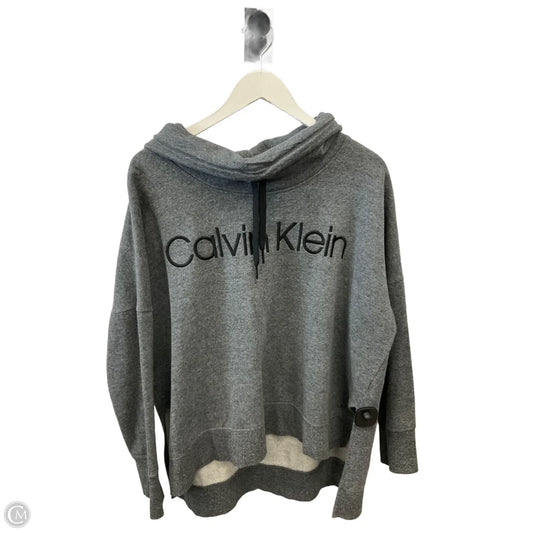 Sweatshirt Collar By Calvin Klein In Grey, Size: Xxl