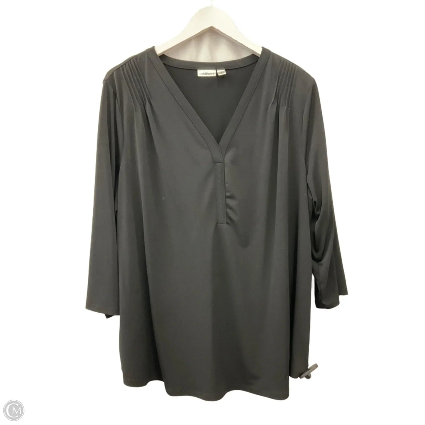 Top Long Sleeve By Croft And Barrow In Black, Size: 1x