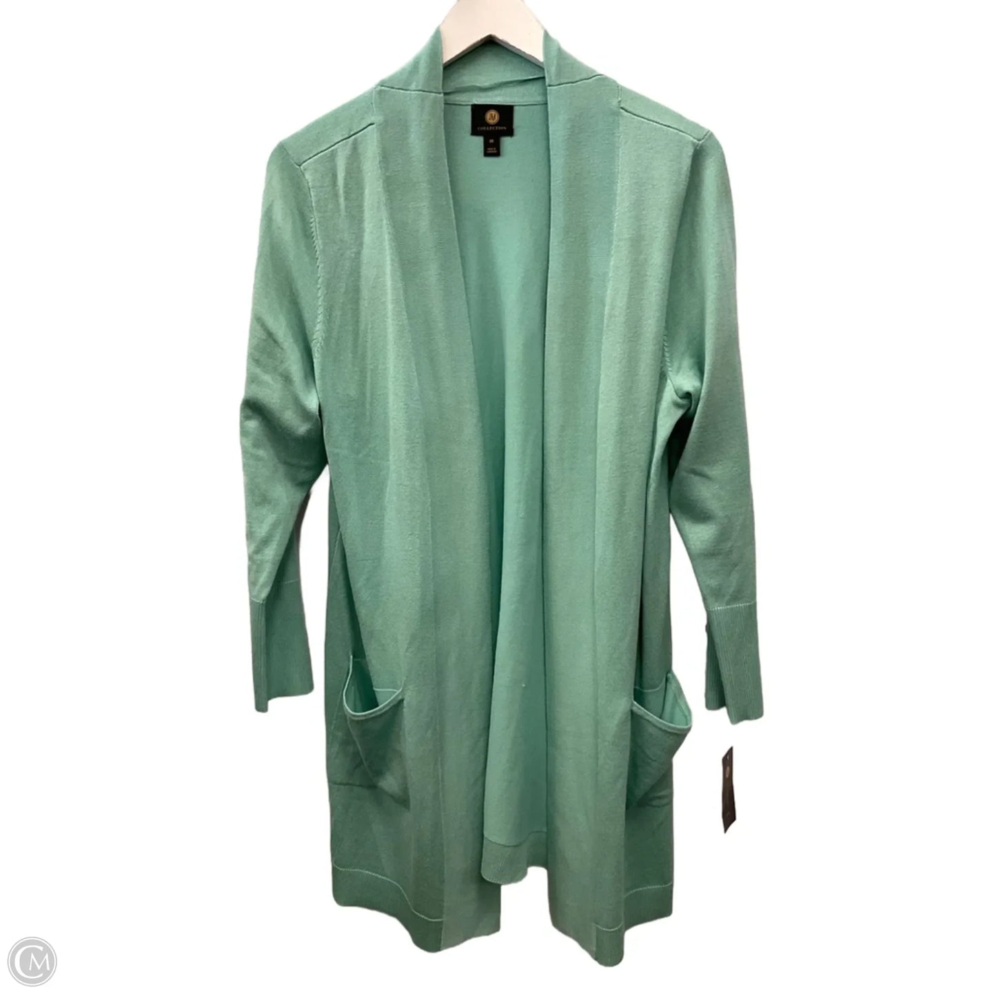 Sweater Cardigan By Jm Collections In Aqua, Size: Xl
