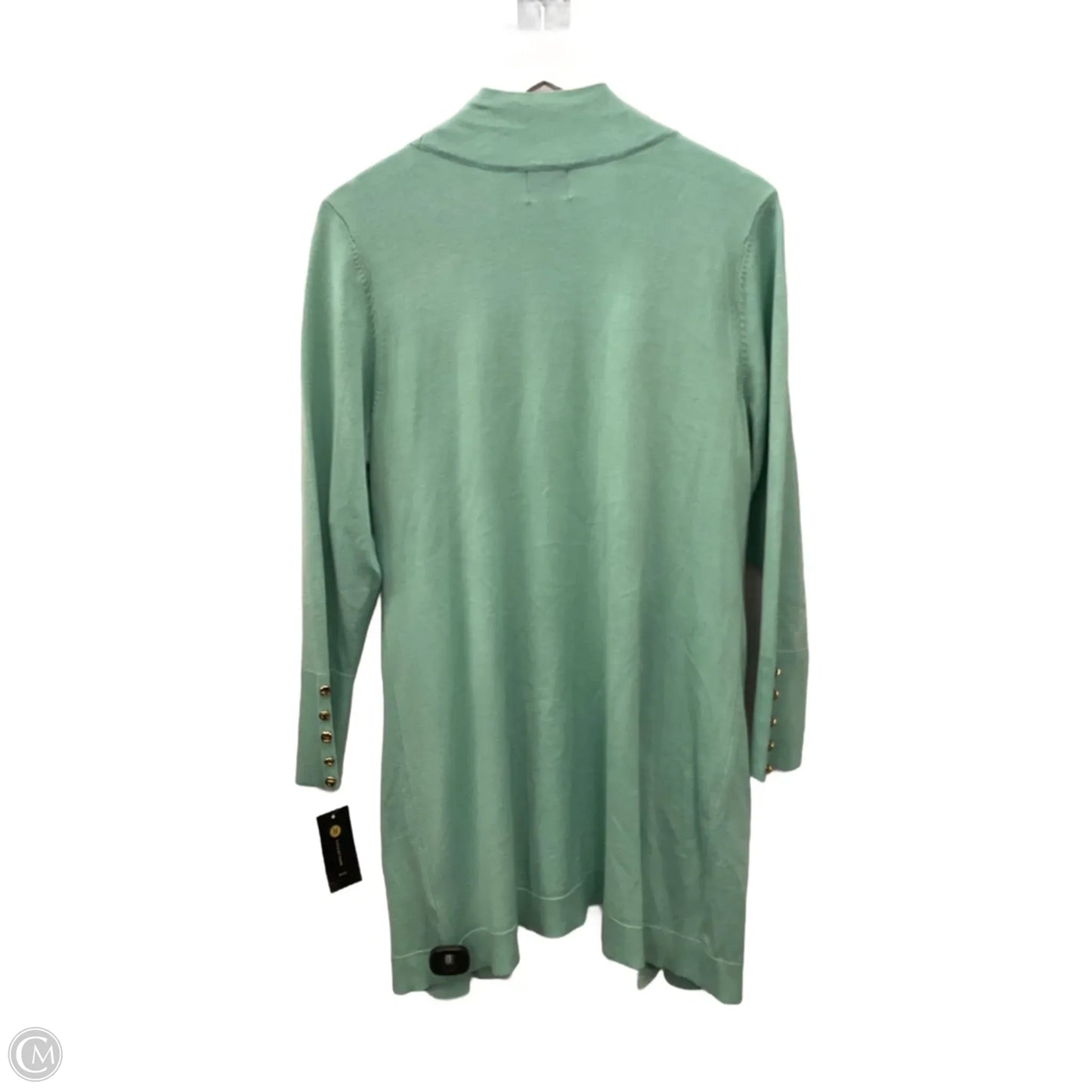 Sweater Cardigan By Jm Collections In Aqua, Size: Xl