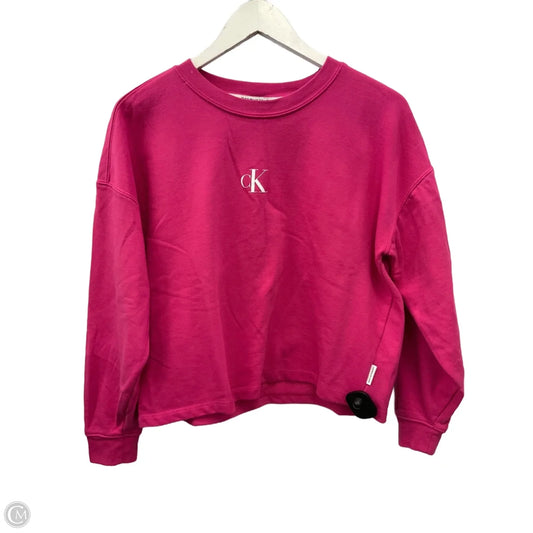 Sweatshirt Crewneck By Calvin Klein In Pink, Size: M