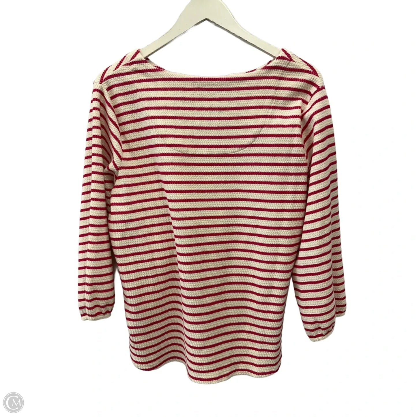 Top 3/4 Sleeve By Croft And Barrow In Cream & Red, Size: L