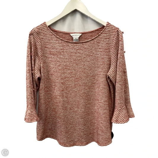 Top 3/4 Sleeve By Liz Claiborne In Striped Pattern, Size: M