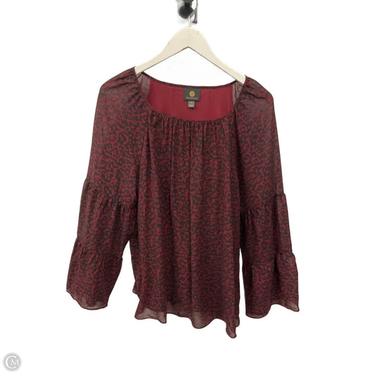 Top Long Sleeve By Jm Collections In Black & Red, Size: M