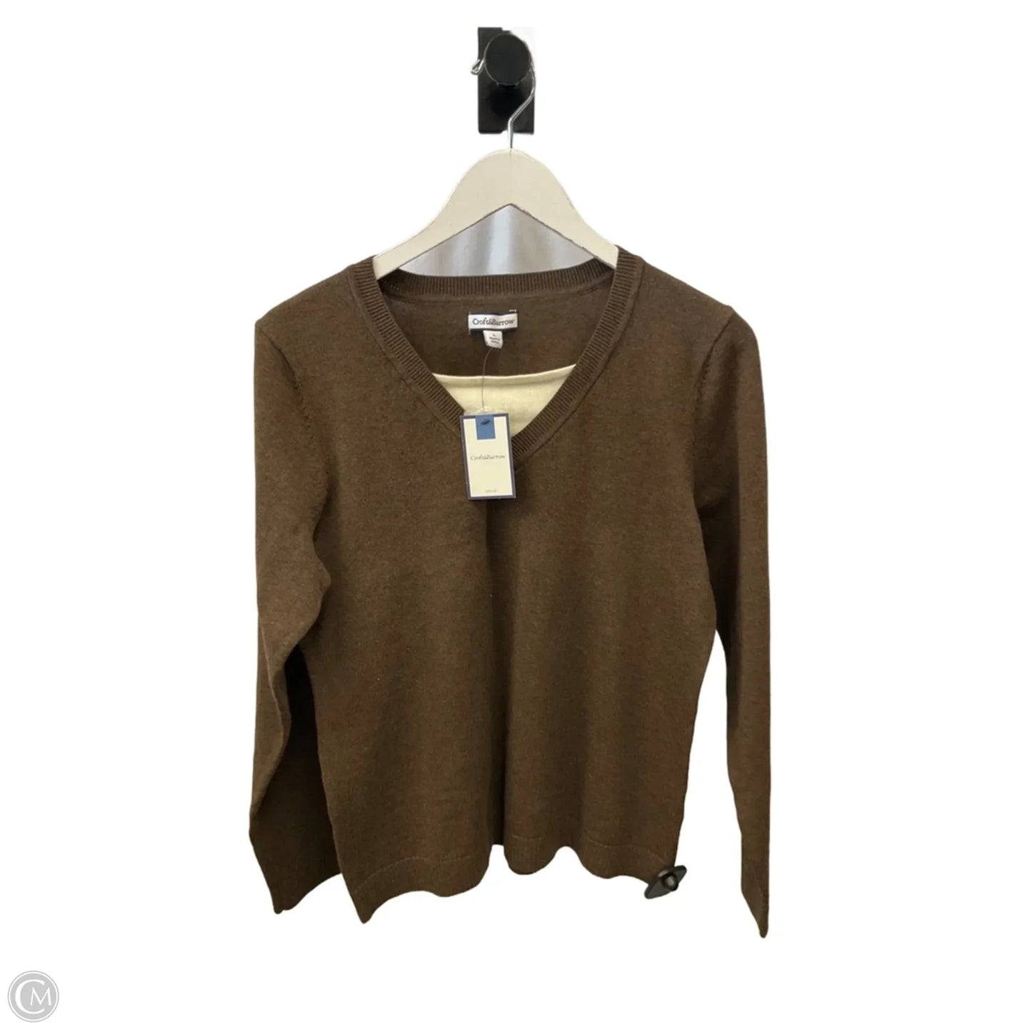 Top Long Sleeve By Croft And Barrow In Brown, Size: L
