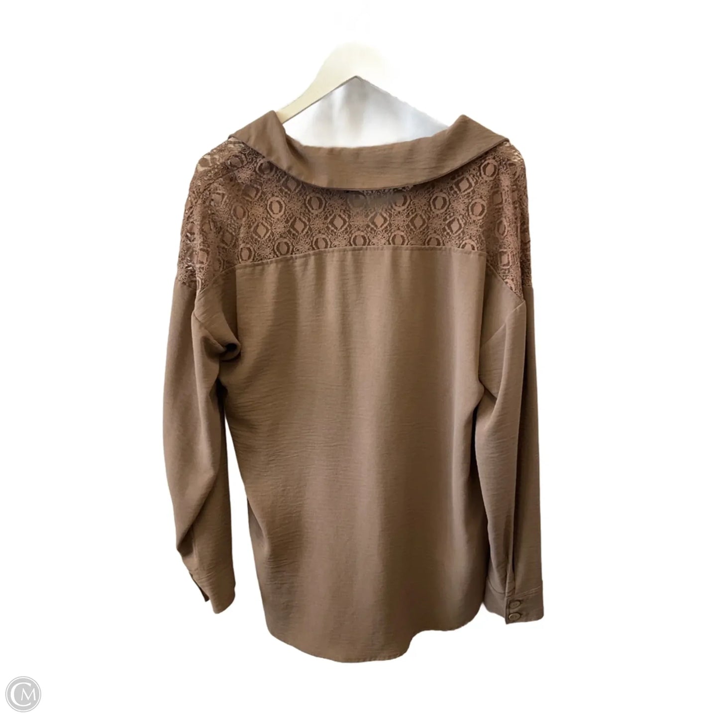 Top Long Sleeve By Daytrip In Brown, Size: M