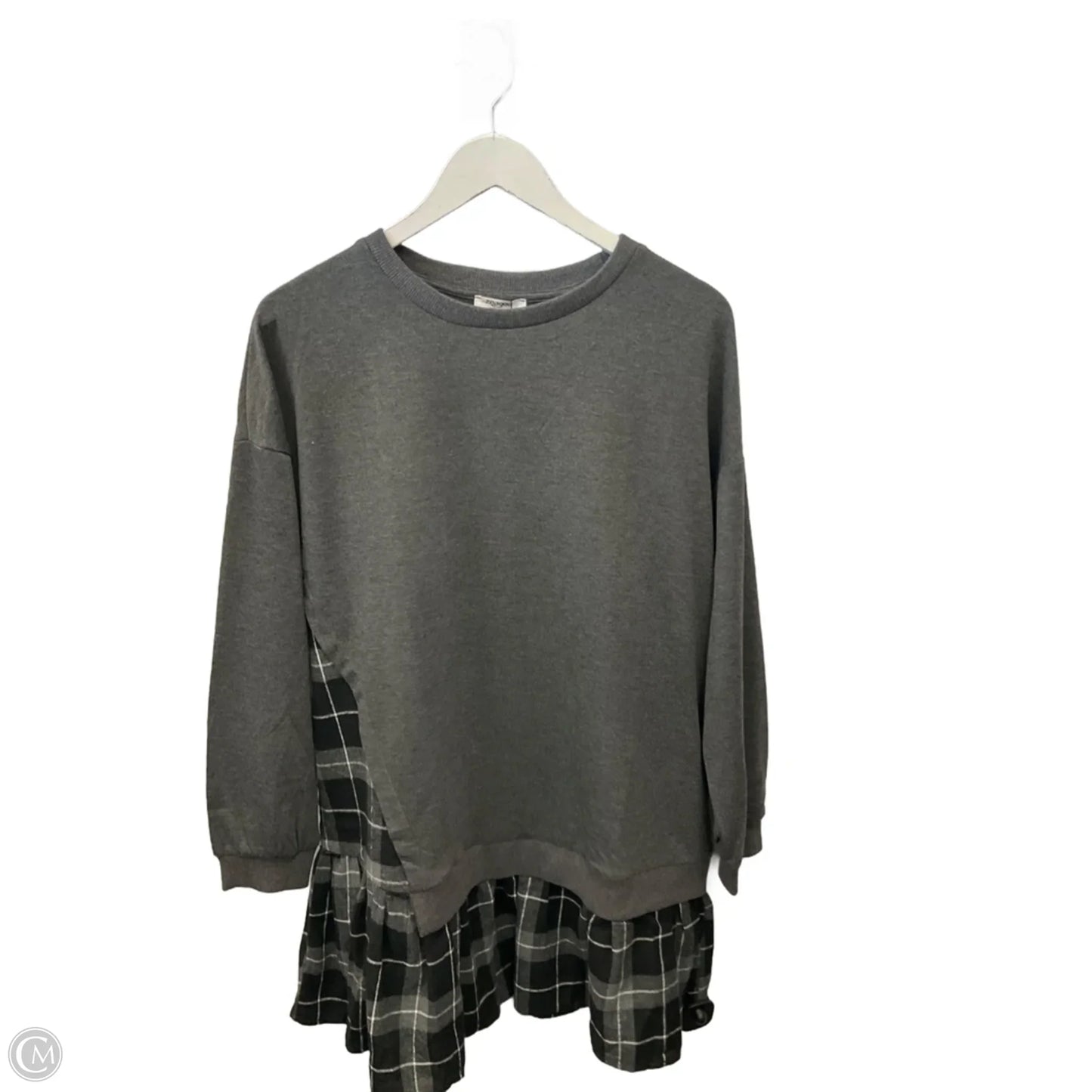 Top Long Sleeve By Zeagoo In Grey, Size: L