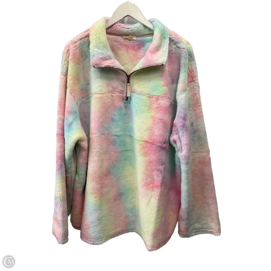 Jacket Faux Fur & Sherpa By Oddi In Rainbow Print, Size: 2x