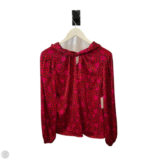 Blouse Long Sleeve By Nine West In Red, Size: M