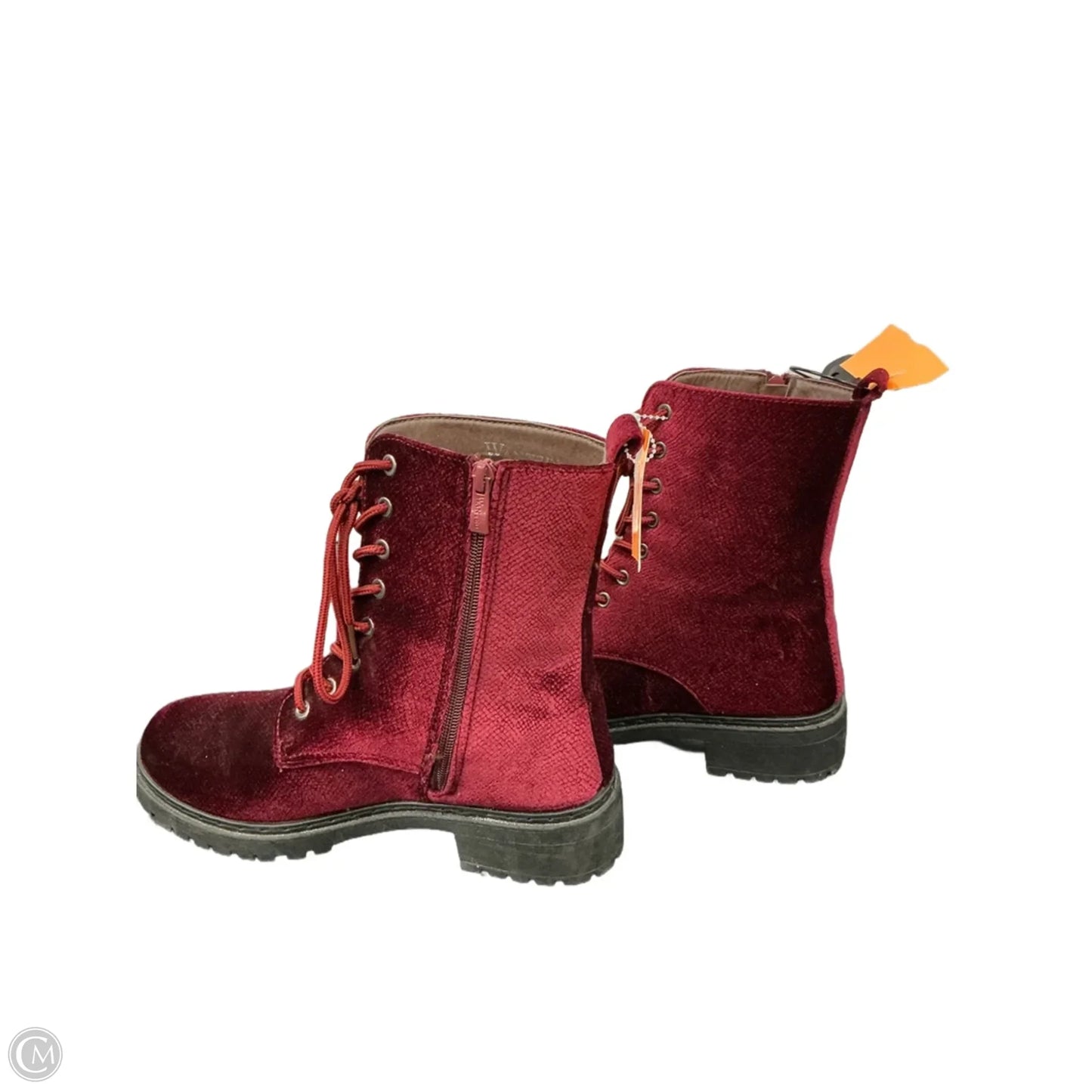 Boots Ankle Heels By Wanted In Maroon, Size: 9