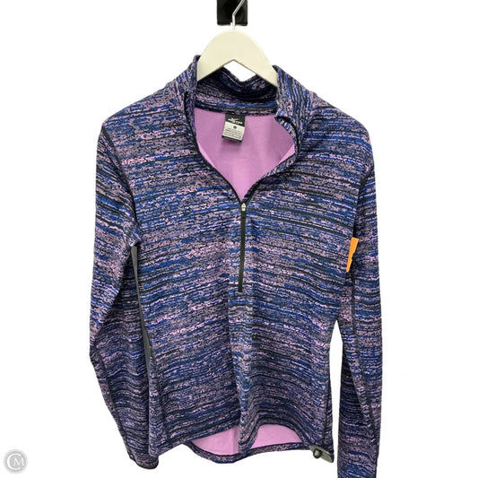 Athletic Top Long Sleeve Collar By Nike In Purple, Size: L