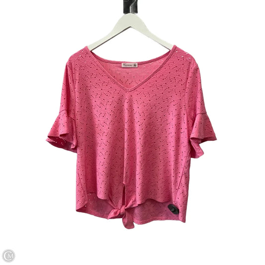 Top Short Sleeve By 89th And Madison In Pink, Size: Xl