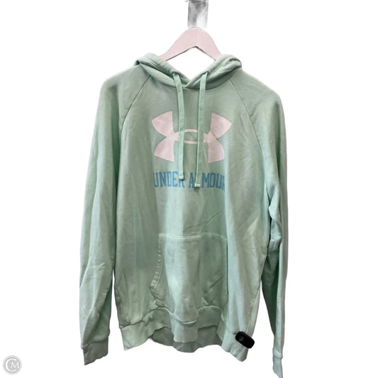 Sweatshirt Hoodie By Under Armour In Green, Size: L