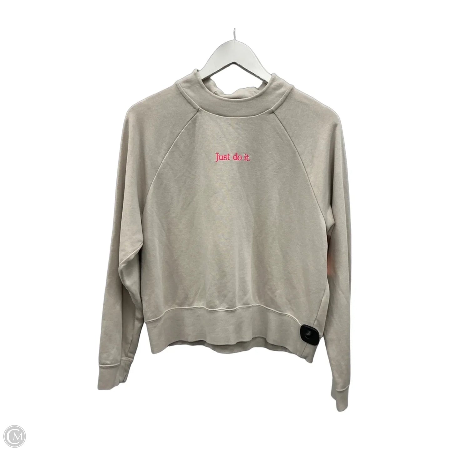 Athletic Sweatshirt Crewneck By Nike In Taupe, Size: S