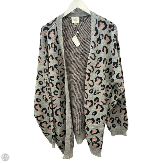 Sweater Cardigan By Hayden La In Grey, Size: 2x