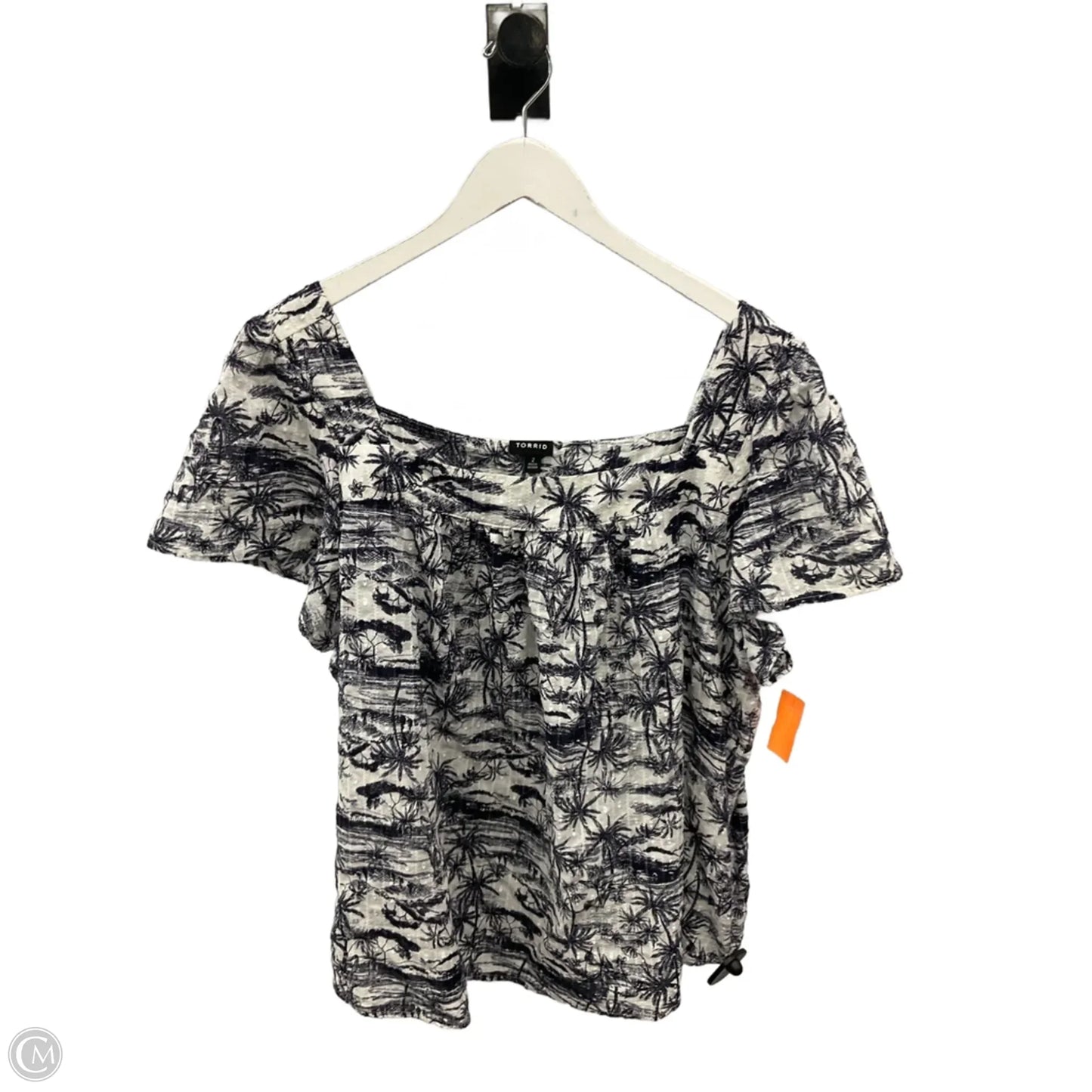 Top Short Sleeve By Torrid In Blue & White, Size: 2x