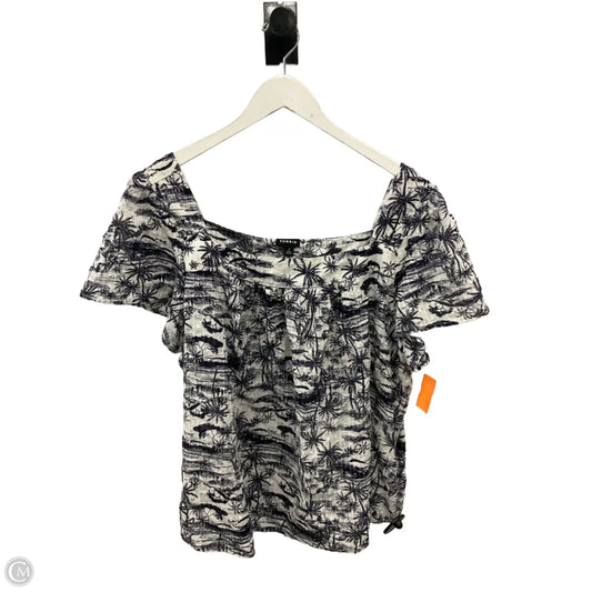 Top Short Sleeve By Torrid In Blue & White, Size: 2x
