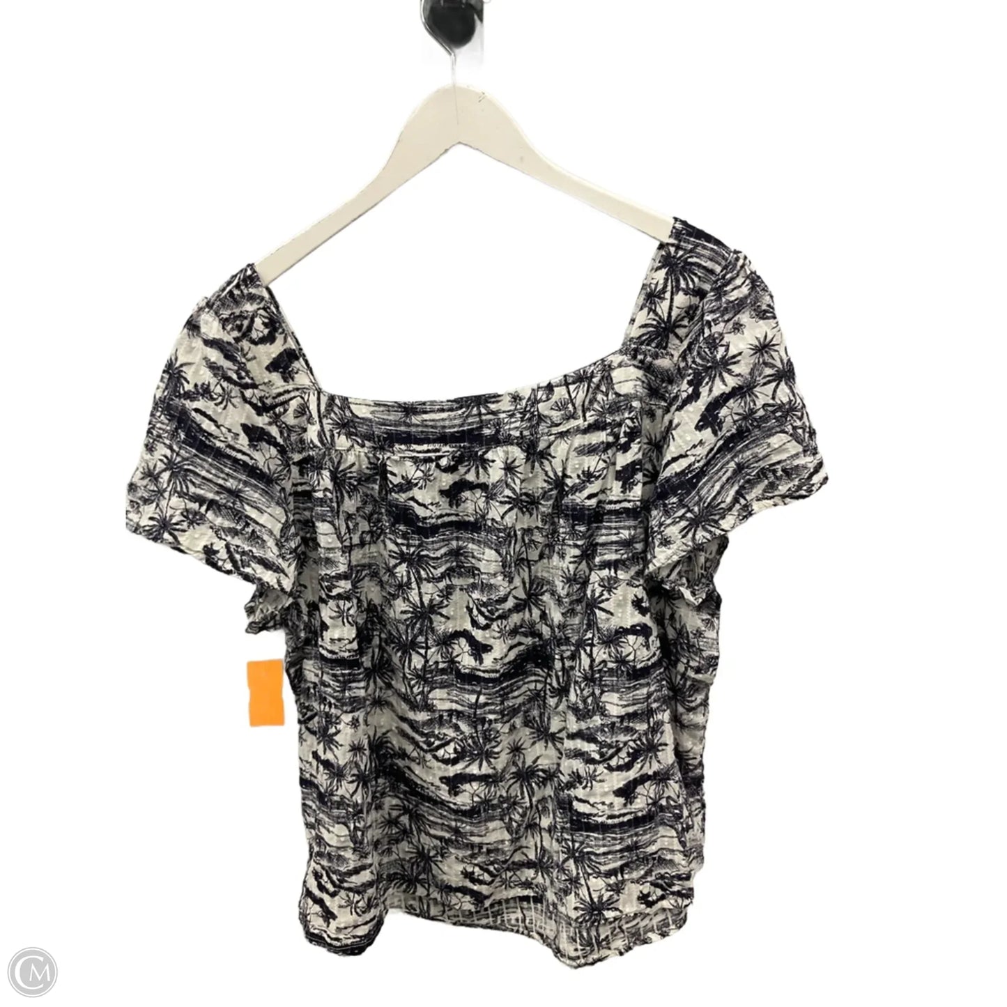 Top Short Sleeve By Torrid In Blue & White, Size: 2x