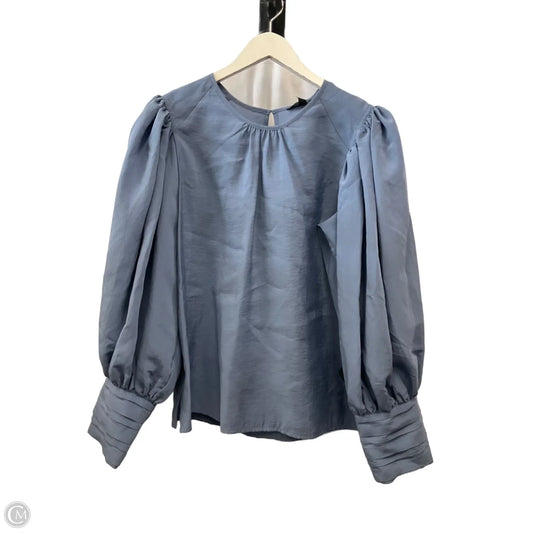 Blouse Long Sleeve By Express In Blue, Size: M