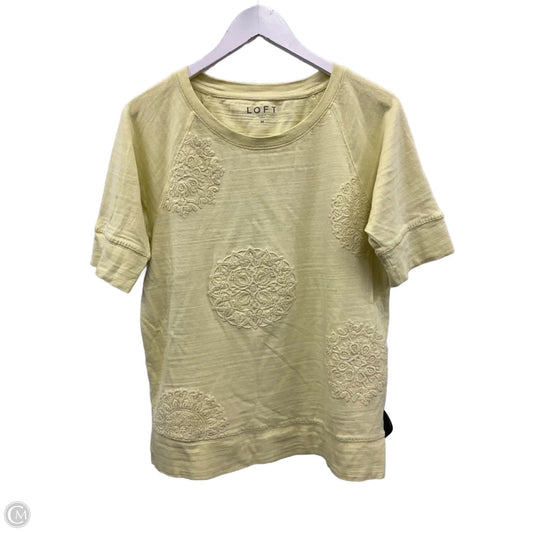 Top Short Sleeve By Loft In Yellow, Size: M
