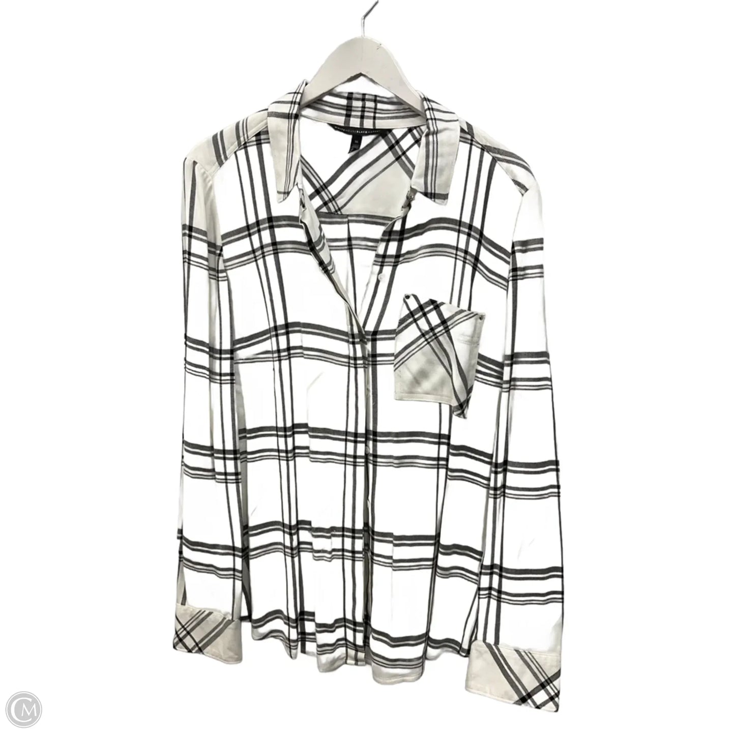 Top Long Sleeve By White House Black Market In Black & White, Size: Xl