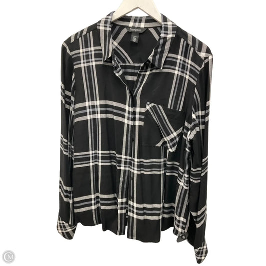 Top Long Sleeve By White House Black Market In Black & White, Size: Xl