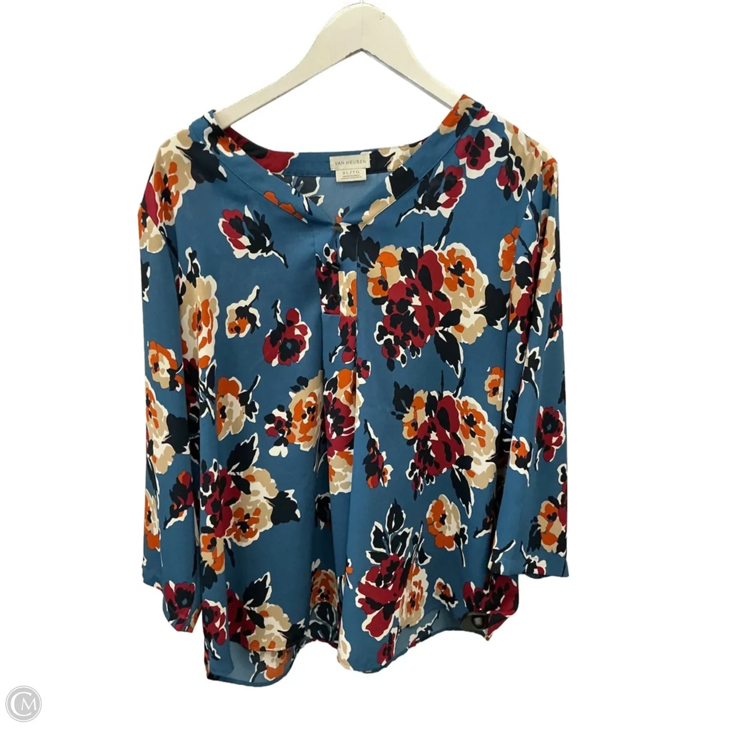 Top 3/4 Sleeve By Van Heusen In Floral Print, Size: Xl
