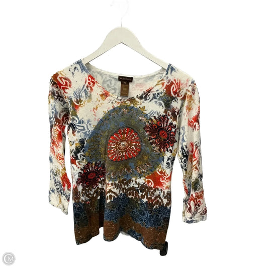 Top 3/4 Sleeve By Multiples In Multi-colored, Size: Sp