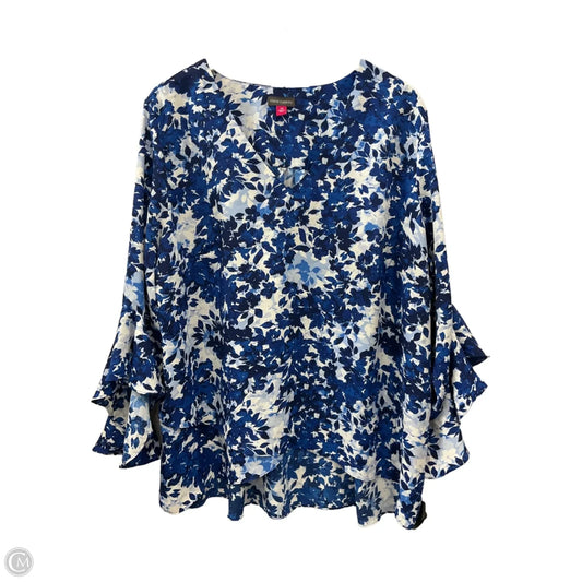 Top Long Sleeve By Vince Camuto In Floral Print, Size: 2x