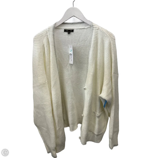 Sweater Cardigan By Clothes Mentor In Cream, Size: 2x