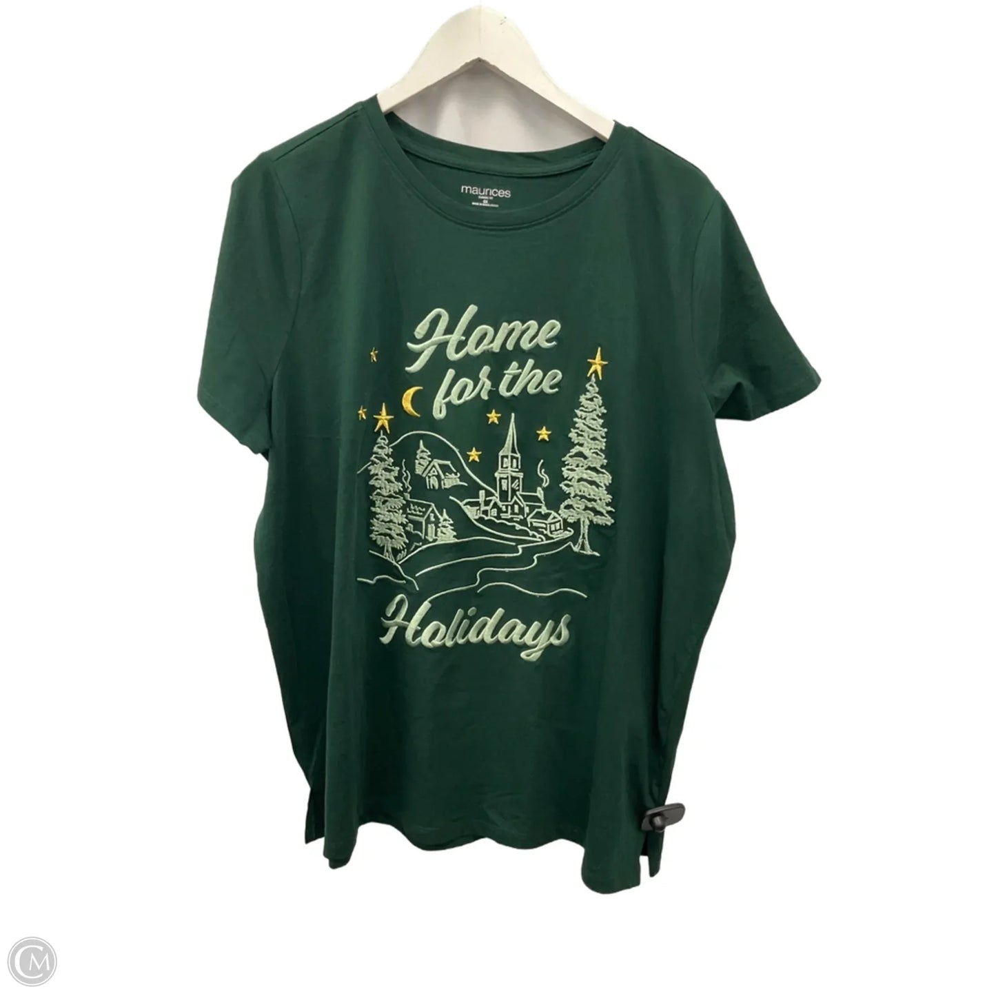 Top Short Sleeve By Maurices In Green, Size: L