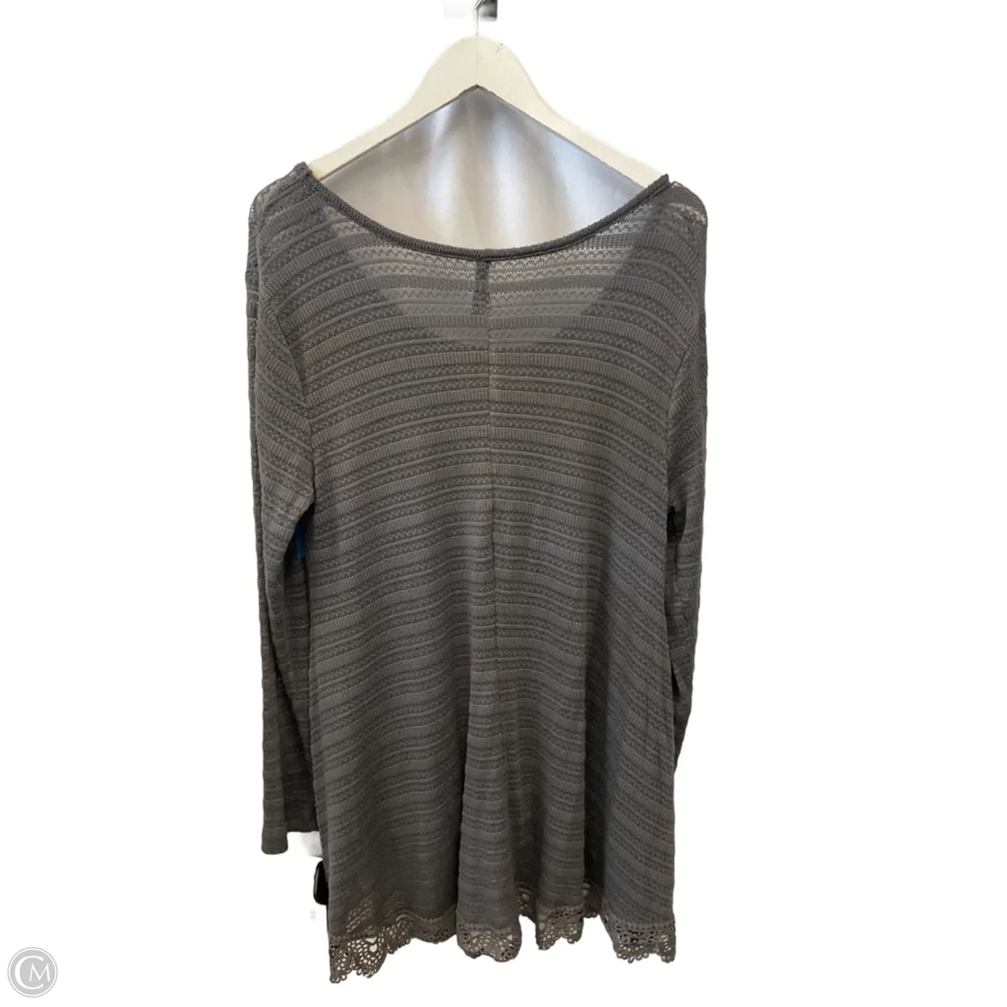 Top Long Sleeve By Massini In Grey, Size: Xl