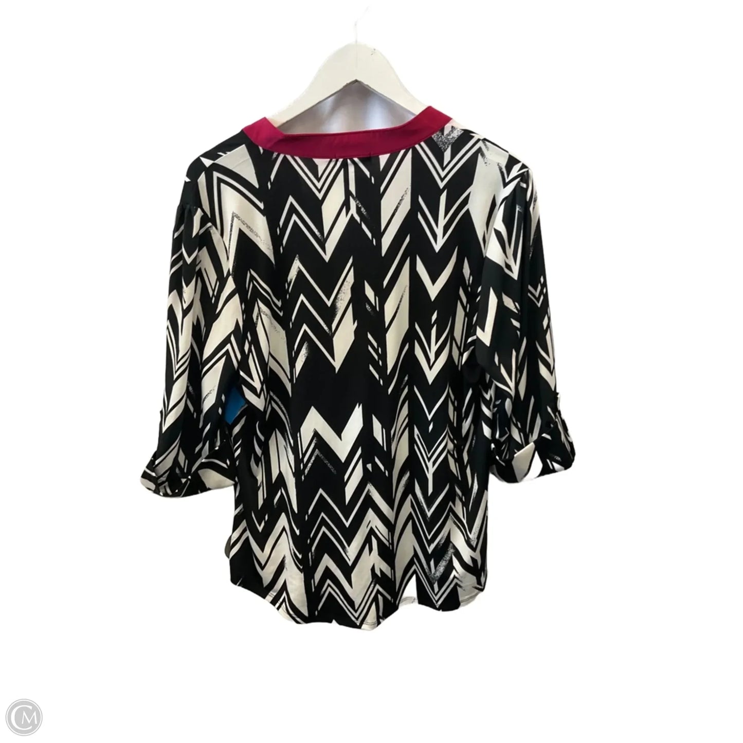 Top 3/4 Sleeve By Cocomo In Black & White, Size: Xl