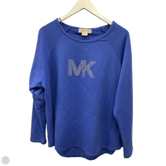 Top Long Sleeve By Michael By Michael Kors In Blue, Size: 1x