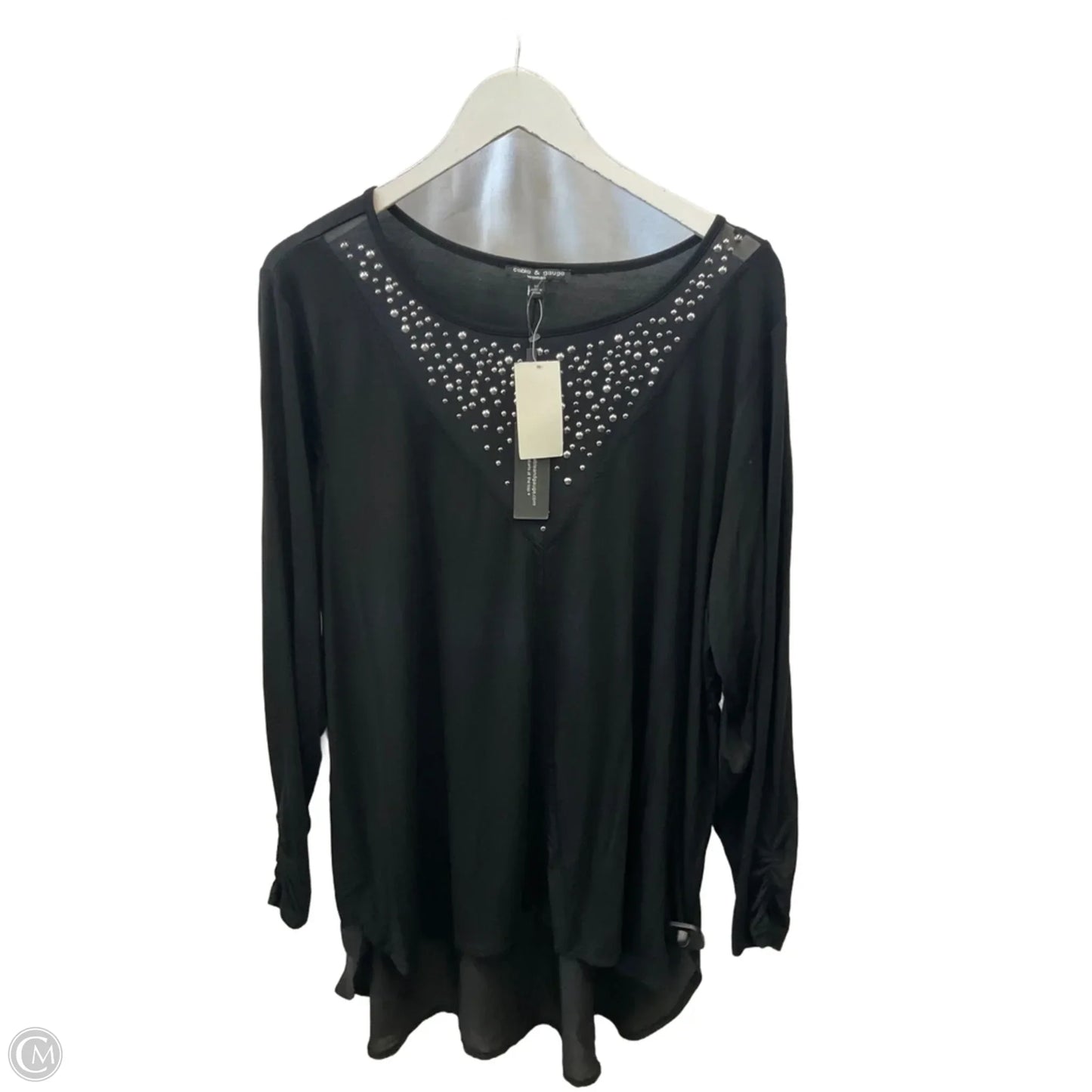 Top Long Sleeve By Cable And Gauge In Black, Size: 1x