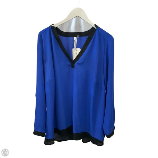 Top Long Sleeve By Ny Collection In Blue, Size: 2x