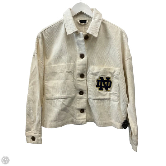 Jacket Shirt By Clothes Mentor In Cream, Size: S