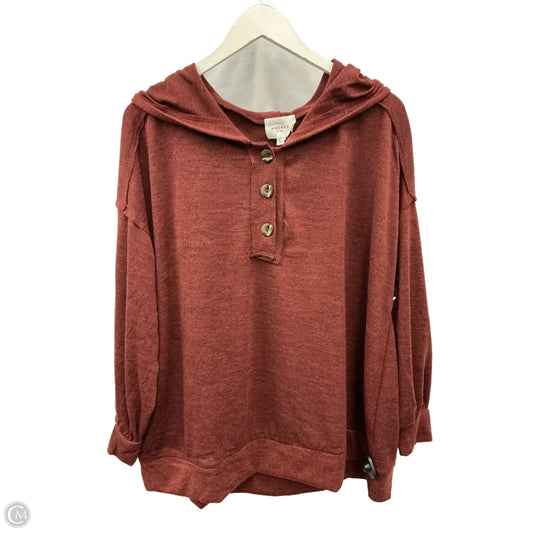 Top Long Sleeve By Andree By Unit In Brown, Size: 1x