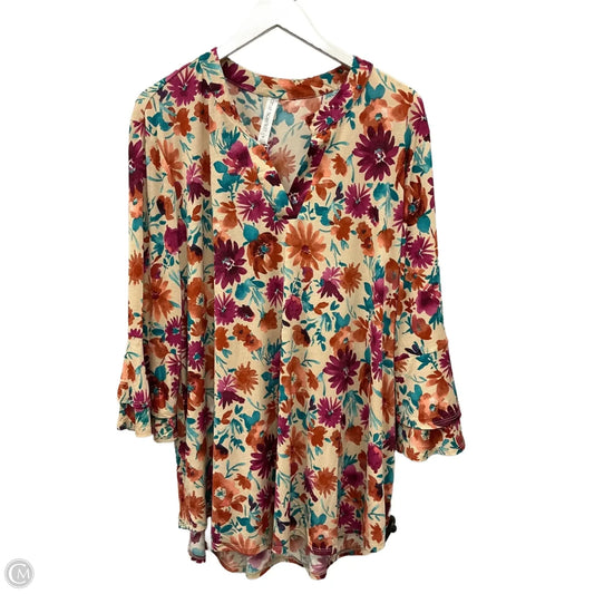 Top 3/4 Sleeve By Dear Scarlett In Multi-colored, Size: 2x