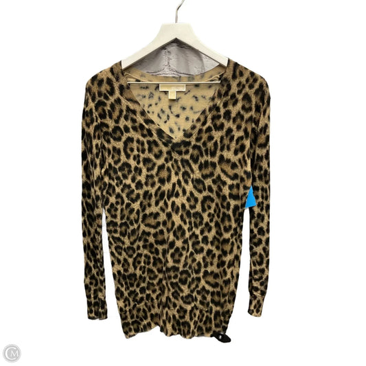 Top Long Sleeve By Michael By Michael Kors In Animal Print, Size: S
