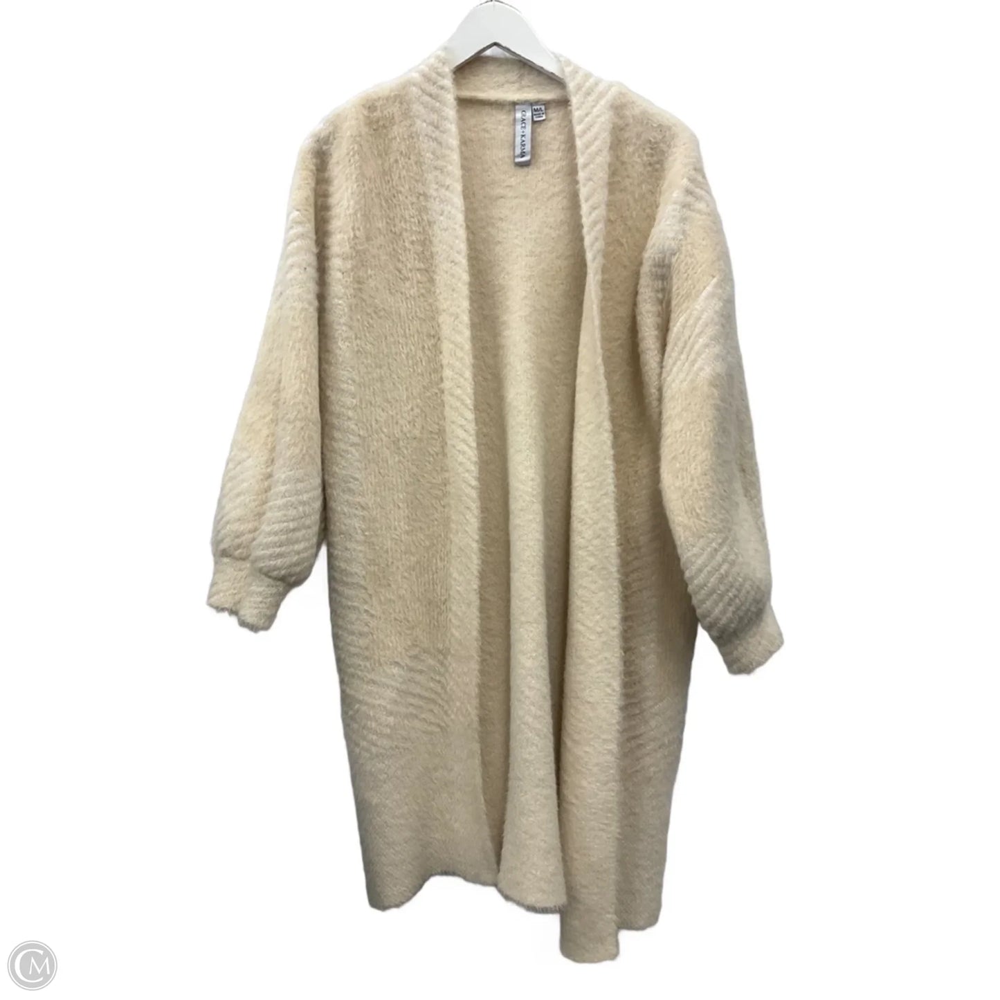 Sweater Cardigan By Grace + Karma In Cream, Size: M