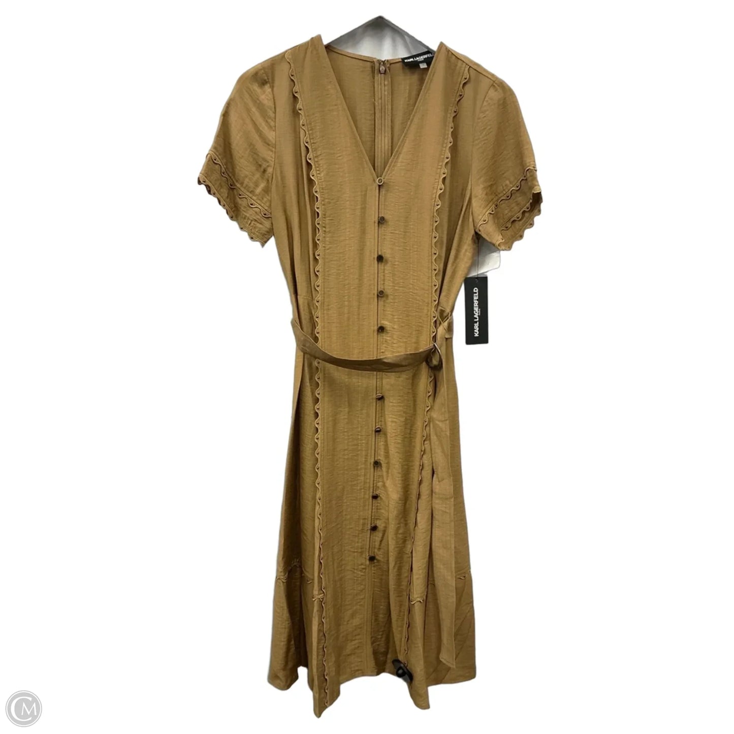 Dress Designer By Karl Lagerfeld In Tan, Size: S