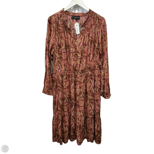 Dress Casual Midi By Lane Bryant In Orange & Pink, Size: Xl