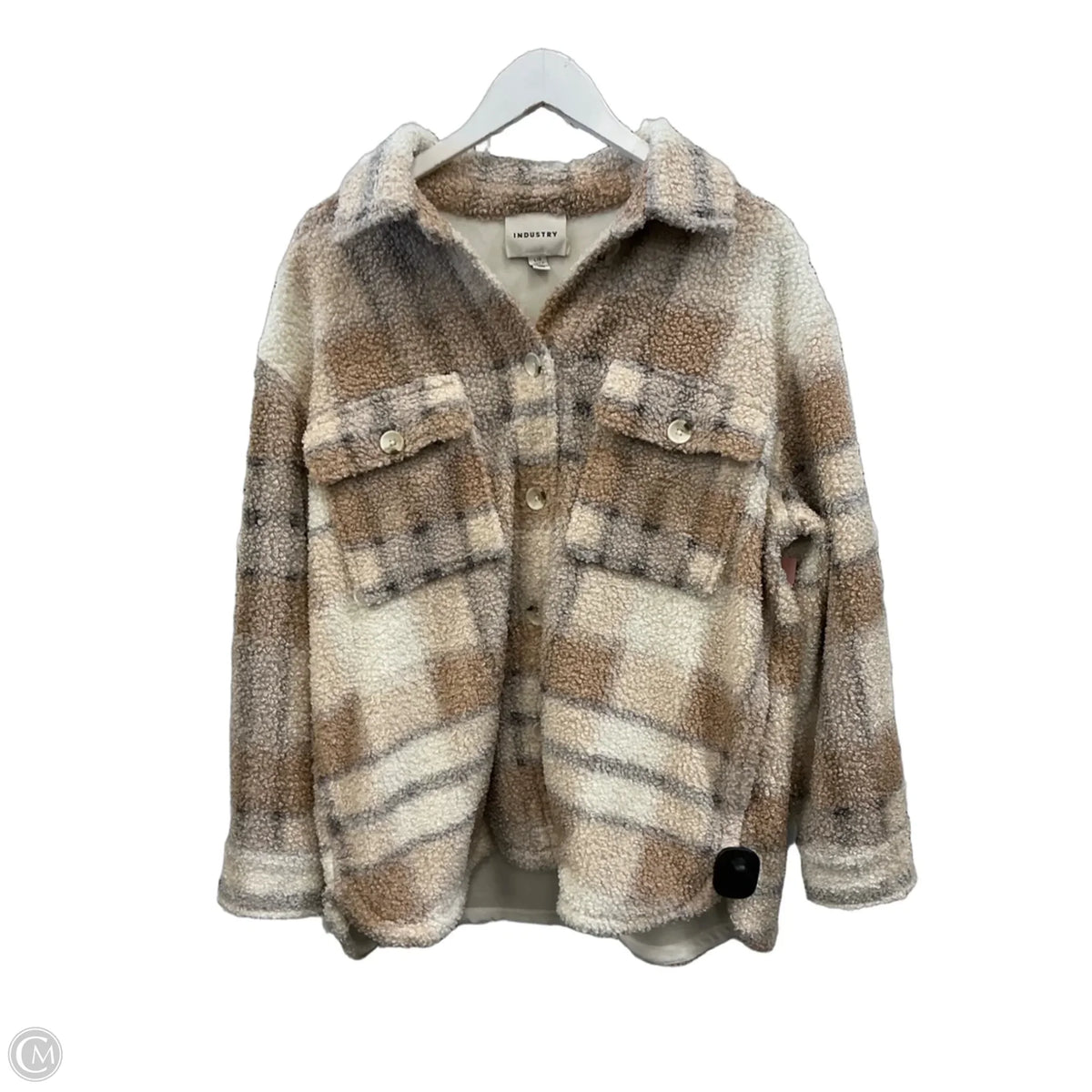 Jacket Shirt By Industry In Tan, Size: L