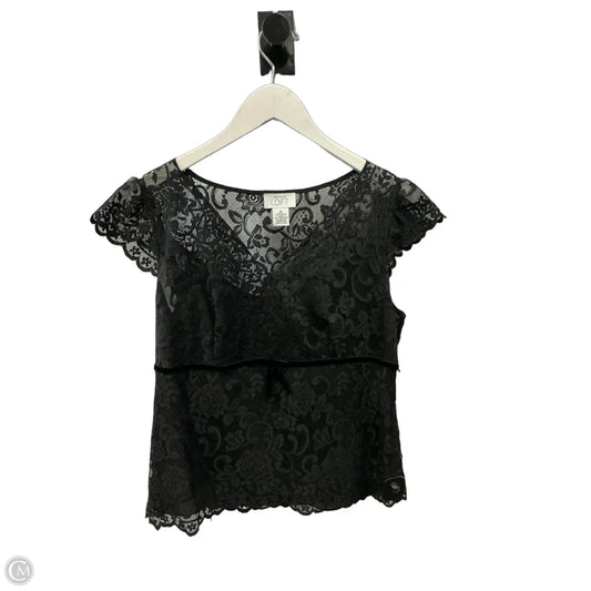 Top Short Sleeve By Loft In Black, Size: M